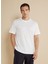Bisiklet Yaka Beyaz Erkek T-Shirt BBSS25MTS025 2