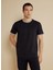 Bisiklet Yaka Siyah Erkek T-Shirt BBSS25MTS024 2