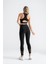 Kadın Sporcu Büstiyer Siyah Renk Destekli Push-Up Askılı Slim Fit Crop 1