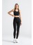 Kadın Sporcu Büstiyer Siyah Renk Destekli Push-Up Askılı Slim Fit Crop 2