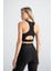 Kadın Sporcu Büstiyer Siyah Renk Destekli Push-Up Askılı Slim Fit Crop 3