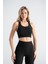 Kadın Sporcu Büstiyer Siyah Renk Destekli Push-Up Askılı Slim Fit Crop 5