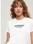 Yuvarlak Yaka Baskılı Ekru Kadın T-Shirt W1011374A 2