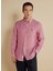 Regular Fit Düğmeli Yaka Koyu Pembe Erkek Gömlek BBSS25MSH012 2