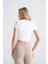 Kadın Sporcu Tayt Açık Vizon Renkli, Yüksek Bel Toparlayıcı Dar Paça Slim Fit 9