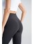 Kadın Toparlayıcı Tayt – Siyah Nervürlü Yüksek Bel Slim Fit, Dar Paça Sporcu Tayt 8