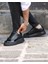 Black Roglan Shiny 0130 Hakiki Deri Günlük Erkek Sneaker Siyah 4