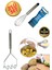 3'lü Set Paslanmaz Metal Patates Püre Ezici, Yumurta Çırpıcı ve 6 Fonksiyonlu Sebze Meyve Soyucu 1