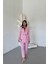 AYDOGANTICARET44 Keten Ceket - Pantolon Takım - Pembe 1