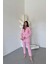 AYDOGANTICARET44 Keten Ceket - Pantolon Takım - Pembe 3
