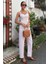 AYDOGANTICARET44 Kalın Askılı Bluz Pantolon Keten Takım 10187 8