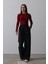 AYDOGANTICARET44 Beli Lastikli Bol Paça Pantolon - Lacivert-Beyaz 1