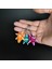 Flexilab 3 Adet Plastik Yıldız Şekilli Anahtarlık – Kırmızı, Mor, Yeşil – Çanta ve Anahtar Için – 4 cm 2