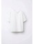 Beyaz Oversıze T-Shirt Kız Erkek Çocuk Unısex Yarım Kollu % 100 Pamuk T-Shirt 3