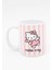 Beyaz Pembe Çizgili Hello Kitty Kupa 1