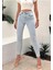 Kadın Açık Kar Mavi Kot Pantolon Skinny Jeans 1