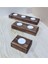 Doğal Ahşap 3'lü Mumluk Seti, Oyma Şamdan ve Tealight Mumlar ile 5