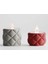 Renkli 2'li Minimalist Kumaş Görünümlü Tealight Seti 2