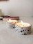 Iki Renkli Terrazzo Dekoratif Tealight Mumluk Seti, Beyaz ve Siyah 1