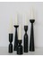 5'li Siyah Ahşap Şamdan Takımı, Dekoratif Mumluk Seti, 11-25CM, Şık ve Zarif Tasarım 2