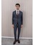 Erkek Likralı Slim Fit Sivri Yaka Yelekli Takım Elbise 1