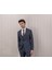 Erkek Likralı Slim Fit Sivri Yaka Yelekli Takım Elbise 2