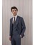 Erkek Likralı Slim Fit Sivri Yaka Yelekli Takım Elbise 3