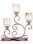 Kahverengi Metal ve Cam Üçlü Mumluk, 50X16X56 Cm, Şık ve Kullanışlı Tasarım 1