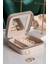 Kare Aynalı Ekru Kadife Takı ve Mücevher Organizer 12X12X5 cm 2