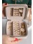 Kare Aynalı Ekru Kadife Takı ve Mücevher Organizer 12X12X5 cm 5