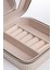 Kare Aynalı Ekru Kadife Takı ve Mücevher Organizer 12X12X5 cm 6