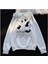 3 Iplik Şardonlu Oversize Compact Peluş Baskılı Sweat Beyaz 1