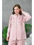 Kadın Nakış Işlemeli Keten Oversize Düğmeli Gömlek 1