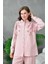Kadın Nakış Işlemeli Keten Oversize Düğmeli Gömlek 3