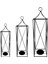 Şık Siyah Dekoratif 3'lü Ferforje Kafes Fener ve Mumluk Seti 2