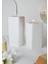 Ahşap Görünümlü 2'li Uzun Blok Tealight Mumluk Beyaz Şık ve Modern Tasarım 2