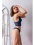 Lacivert Dantel Işlemeli Kadın Bralet ve Slip Takım 3