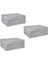 3'lü Çok Amaçlı Kapaklı Saklama Kutusu, 50X40X19, Gri 1