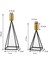 Üçgen Mısır Geometrik 2'li Şamdan Mumluk, Siyah Gold, Ev Dekorasyonu 4