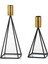 Üçgen Mısır Geometrik 2'li Şamdan Mumluk, Siyah Gold, Ev Dekorasyonu 6