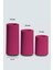 3'lü Bordo Dekoratif Mumluk Seti, Tealight ve Abs Plastik Malzeme 4