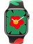 Apple Watch 9 8 7 6 5 4 3 2 1 Se 38MM Uyumlu Kordon Silikon Flower Desenli Black Unity Spor Kordon 1
