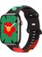 Apple Watch 9 8 7 6 5 4 3 2 1 Se 38MM Uyumlu Kordon Silikon Flower Desenli Black Unity Spor Kordon 3