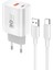C89Q 1 Adet 30W Type-C ve 1 Adet 22.5W USB Çıkışlı Ekstra DL49 1m USB To Type-C Kablolu Pd Şarj Cihazı - Beyaz 1
