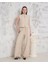 Broşlu Yelek Pantolon Takım Bej S255821 1