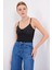 918 Ip Askılı Crop Top - Siyah 5