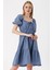 2351 Kloş Poplin Elbise - Indigo 1
