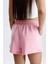 Kadın Pembe Şort Modal Kumaş Yumuşak Dokulu Esnek Likralı Bağcıklı Çift Cepli Şort 3