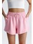 Kadın Pembe Şort Modal Kumaş Yumuşak Dokulu Esnek Likralı Bağcıklı Çift Cepli Şort 4