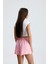 Kadın Pembe Şort Modal Kumaş Yumuşak Dokulu Esnek Likralı Bağcıklı Çift Cepli Şort 7